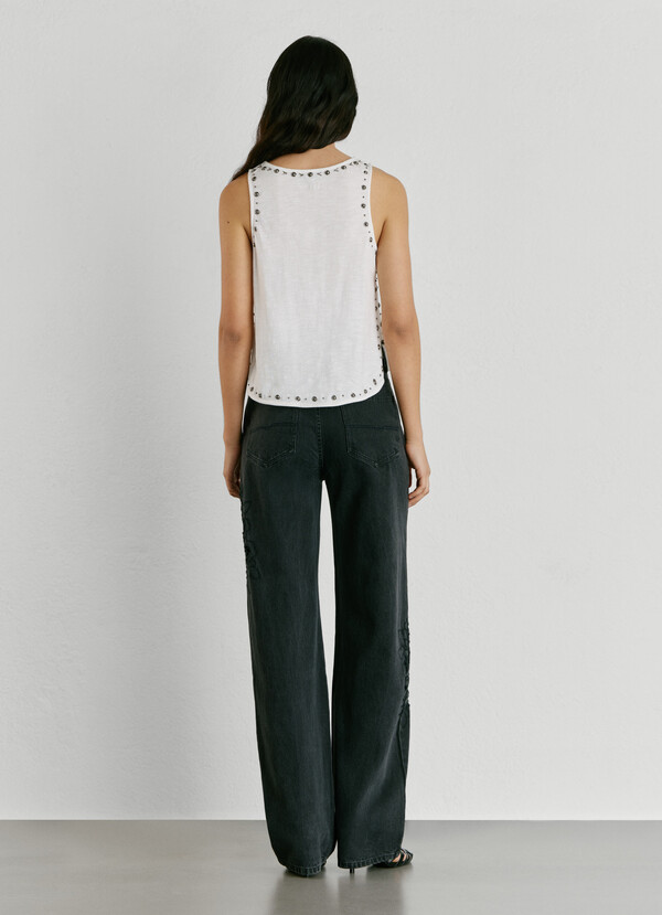 STRAPPY T-SHIRT WITH STUDS