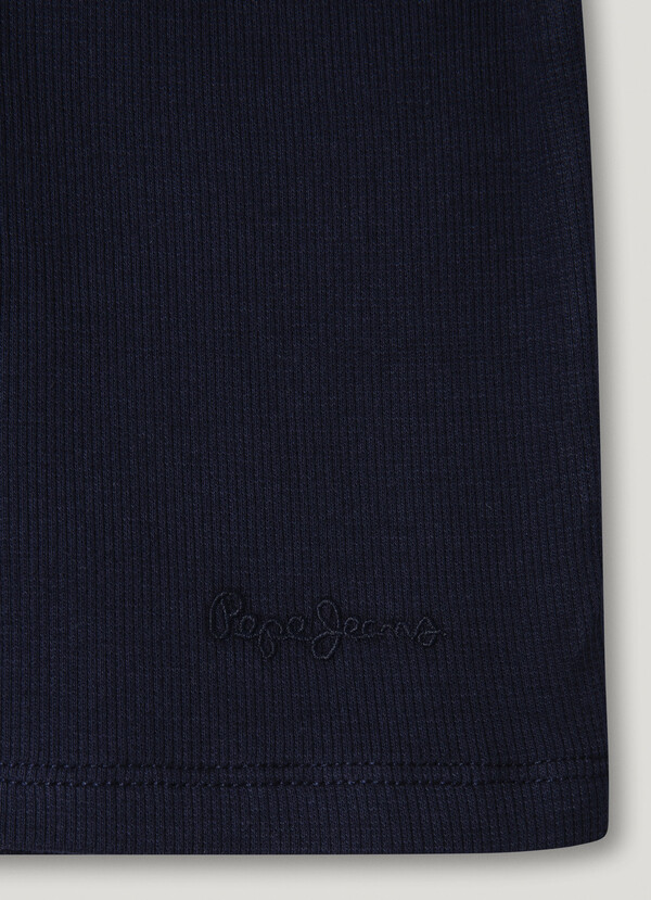 RIBBED BUTTON-UP T-SHIRT