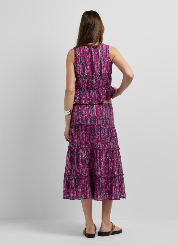 ABSTRACT PRINT MIDI SKIRT