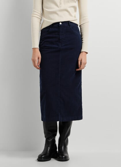 CORDUROY MIDI SKIRT