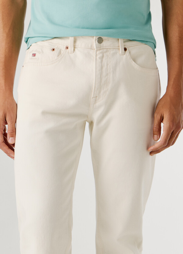 STRAIGHT FIT MID-RISE JEANS - CASH