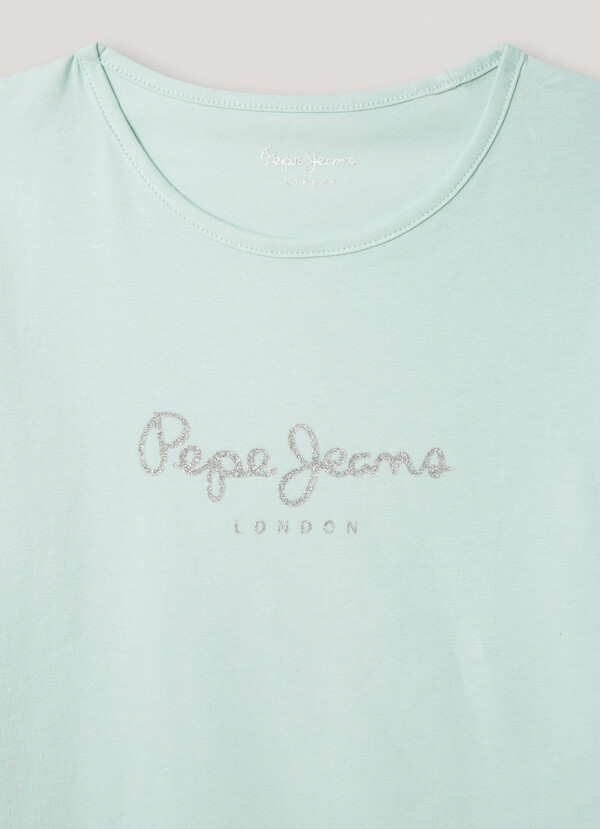 SLIM FIT GLITTER LOGO T-SHIRT