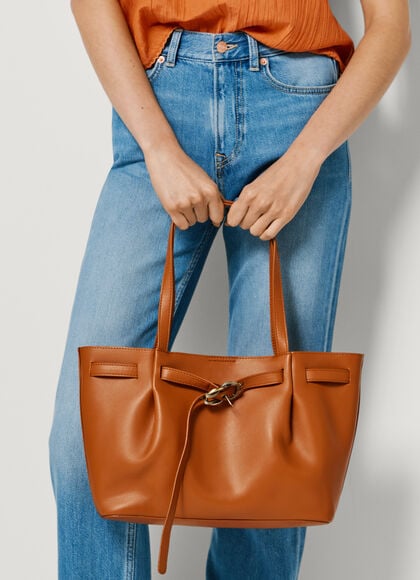 LEATHER EFFECT TOTE BAG