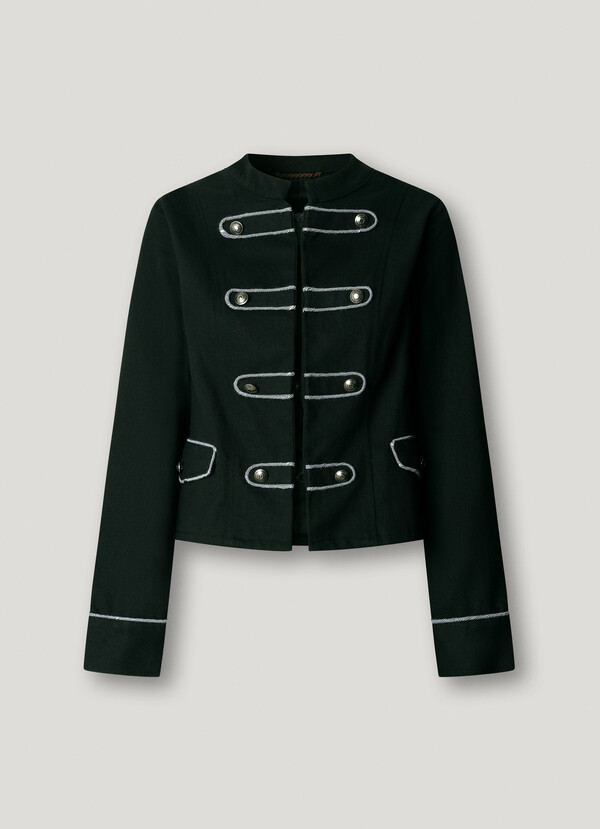 TWILL JACKET WITH MAO COLLAR