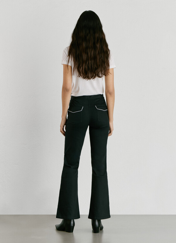 FLARE FIT TWILL TROUSERS
