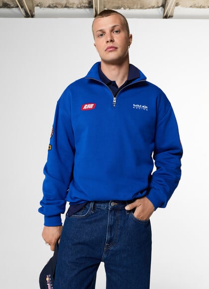 RELAXED FIT HALF-ZIP SWEATSHIRT