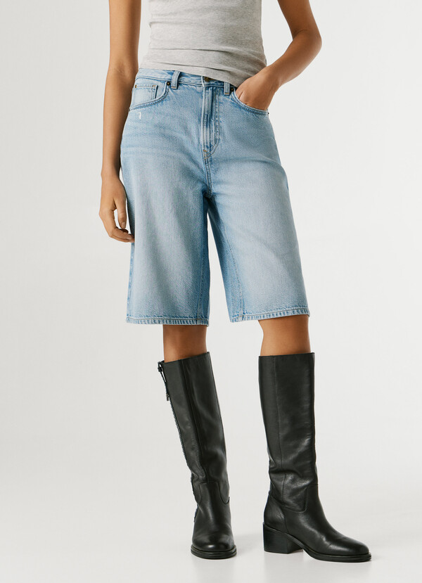 RELAXED FIT DENIM BERMUDA SHORTS