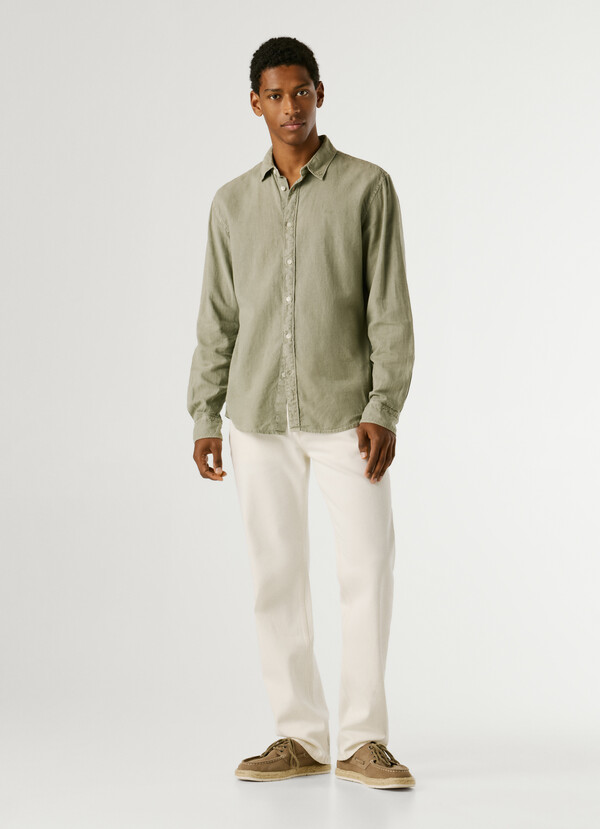 REGULAR FIT GARMENT DYED SHIRT