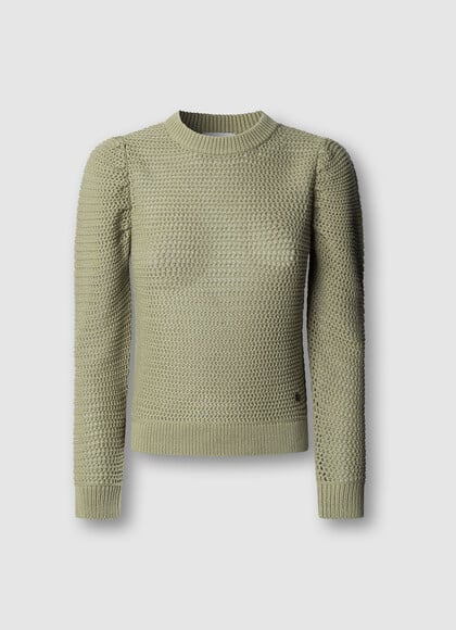 CREW NECK OPENWORK JUMPER