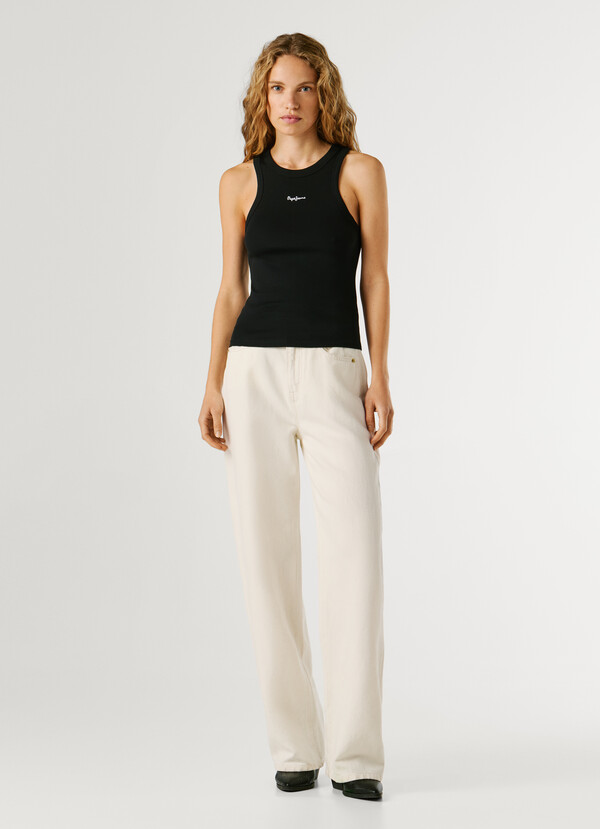 SLEEVELESS RIBBED TOP