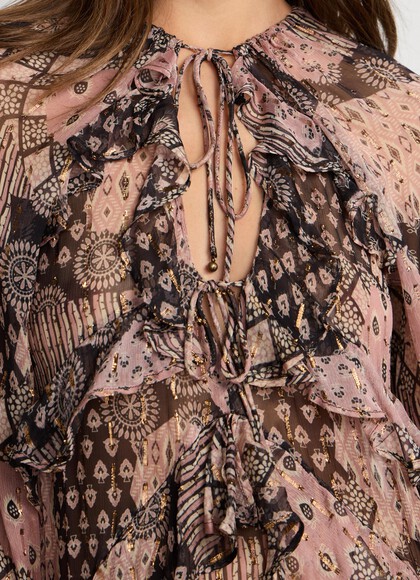 ORNAMENTAL PRINT MAXI DRESS