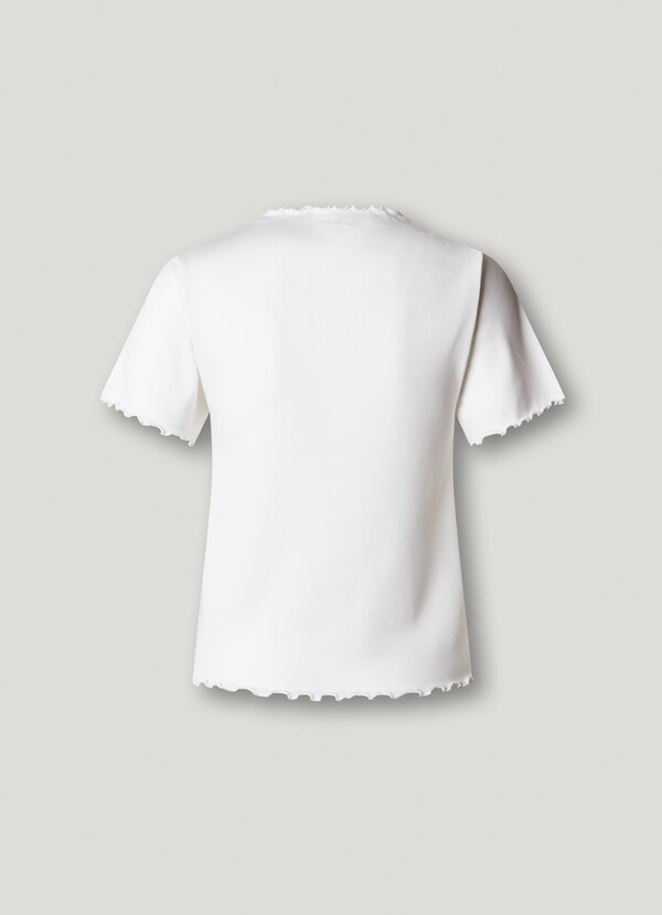 POINTELLE T-SHIRT WITH EMBROIDERED LOGO