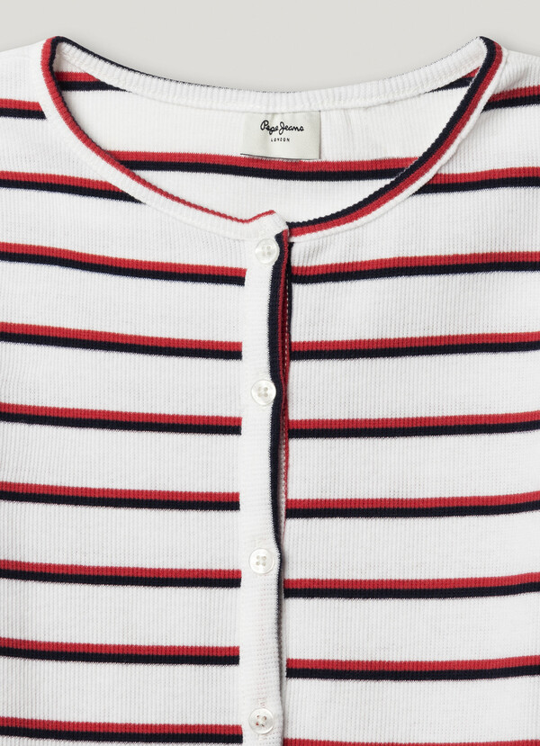 STRIPED RIBBED T-SHIRT