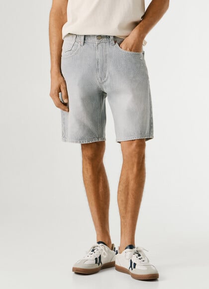 LOOSE FIT DENIM BERMUDA SHORTS