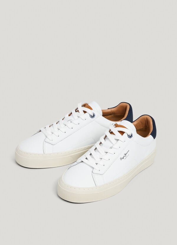 YOGI - LEATHER TRAINERS WITH SUEDE DETAILS 