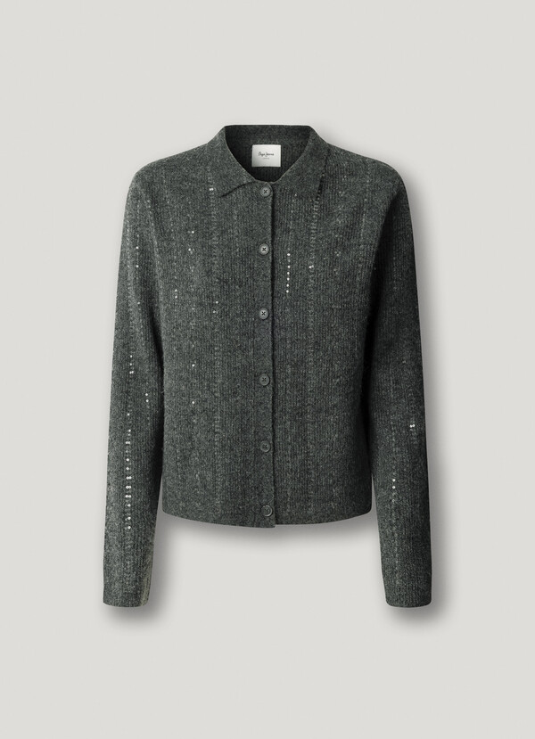 KNIT CARDIGAN WITH SEQUINS