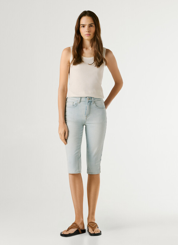 SLIM FIT DENIM BERMUDA SHORTS
