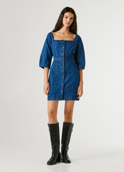 REGULAR FIT DENIM MINI DRESS