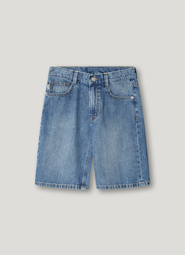 LOOSE FIT DENIM BERMUDA SHORTS