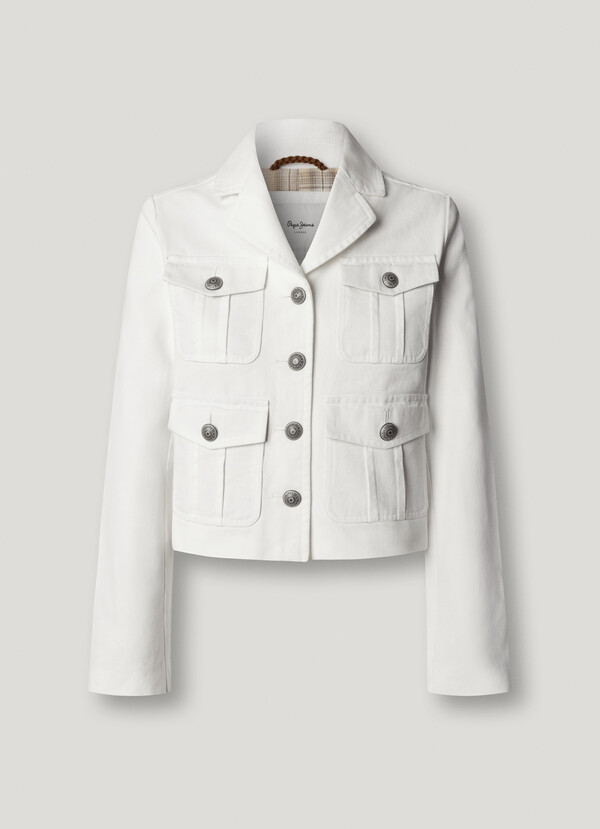 CROPPED FIT TWILL JACKET