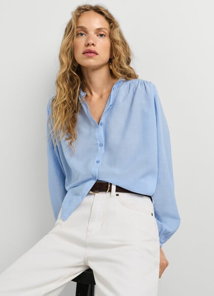 FLUID MAO COLLAR BLOUSE