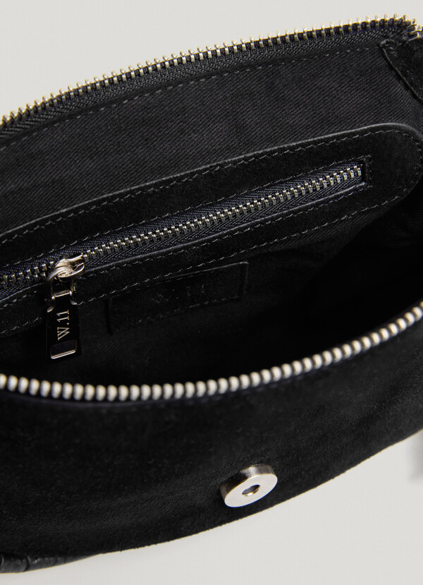 SUEDE BAG WITH FLAP