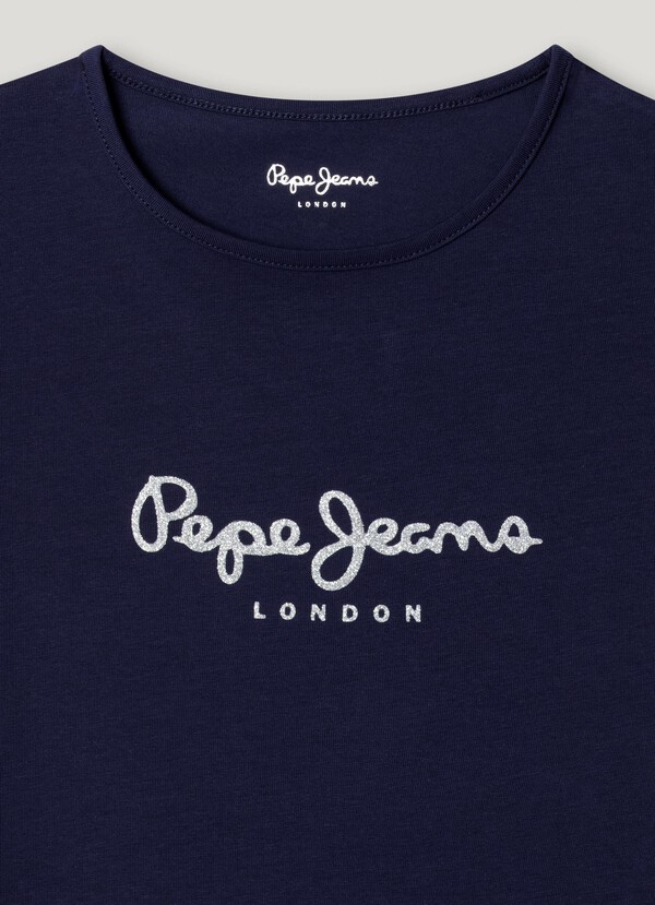 SLIM FIT GLITTER LOGO T-SHIRT