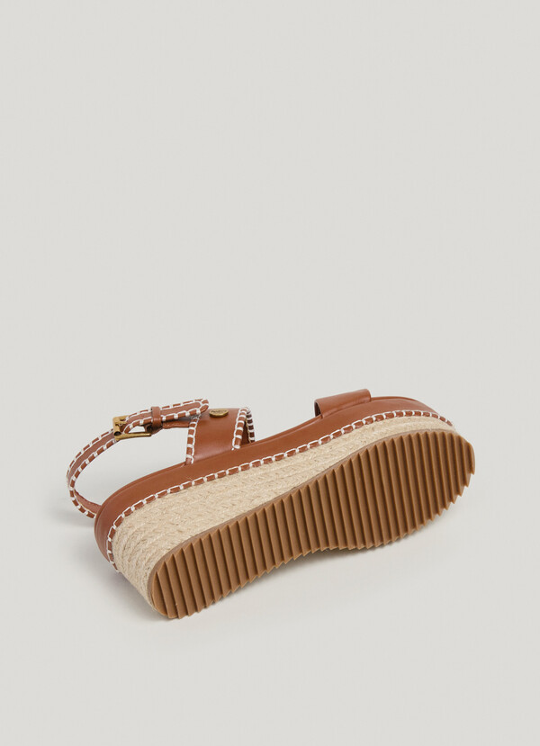 WEDGE SANDALS WITH BUCKLE CLOSURE