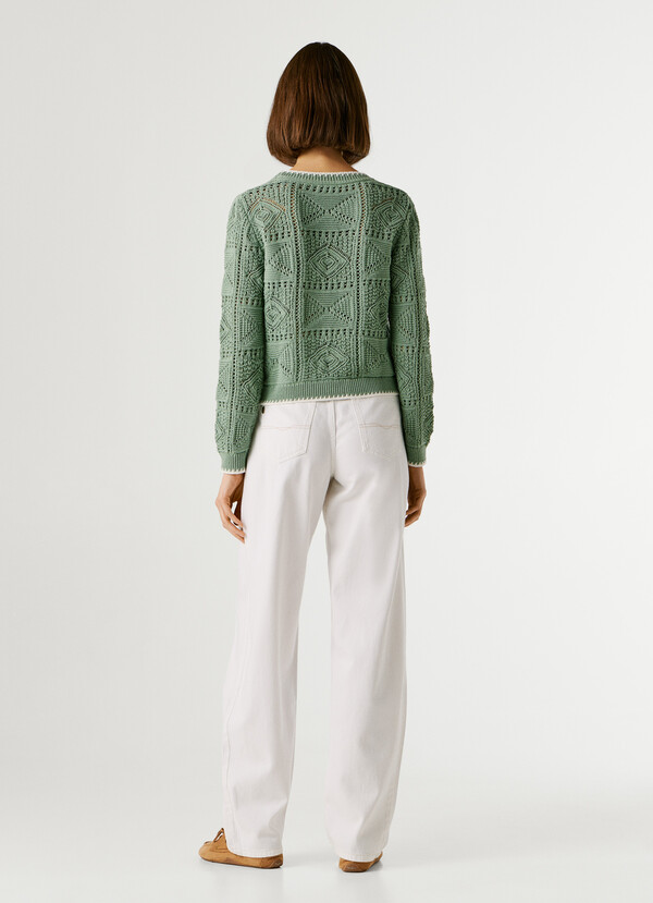 CREW NECK OPENWORK JUMPER