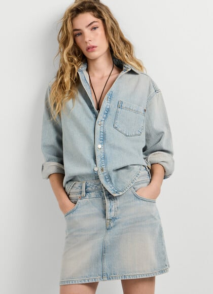 RELAXED FIT DENIM OVERSHIRT