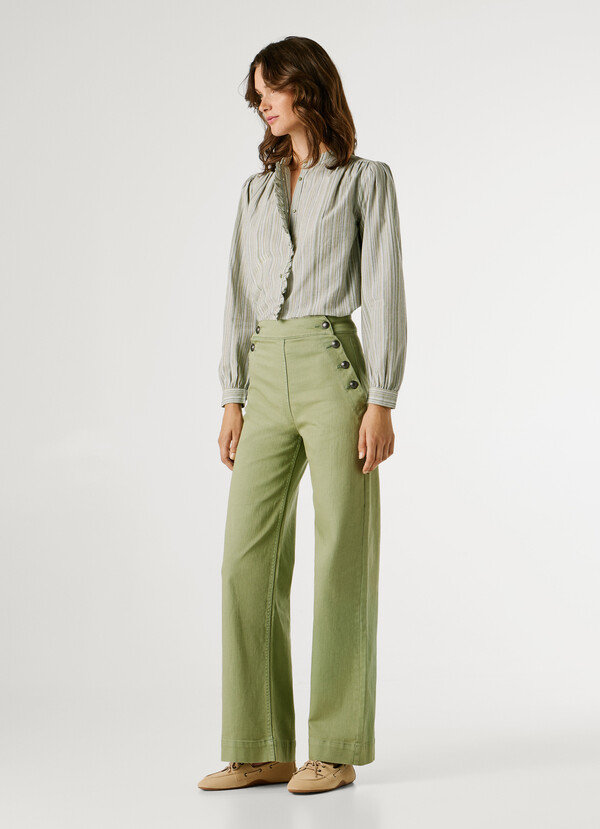 WIDE TROUSERS WITH FRONT BUTTONS