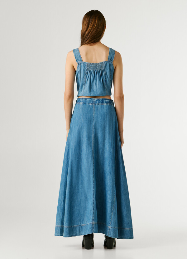 REGULAR FIT DENIM MAXI SKIRT