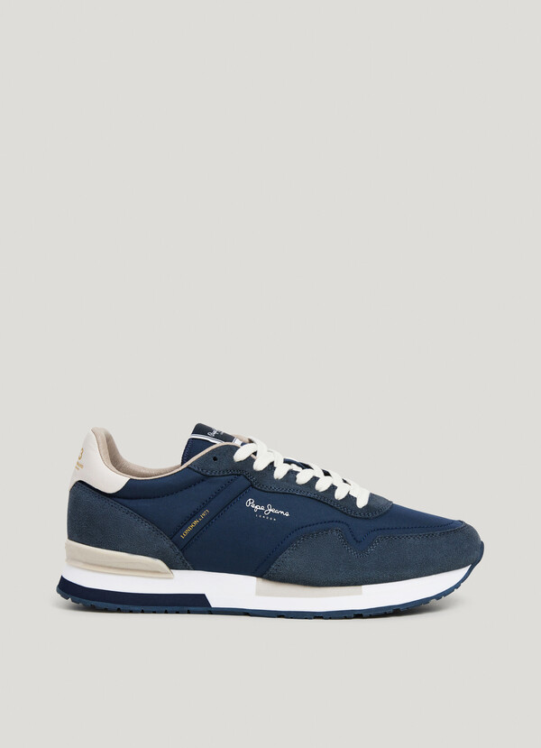 HAILON - LEATHER TRAINERS WITH SUEDE DETAILS 