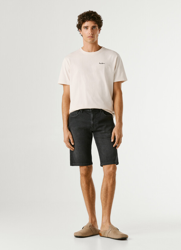 SLIM FIT DENIM BERMUDA SHORTS