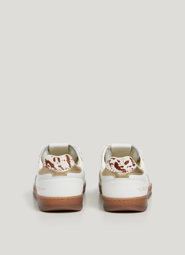 LEATHER TRAINERS WITH ANIMAL PRINT DETAILS - BALL