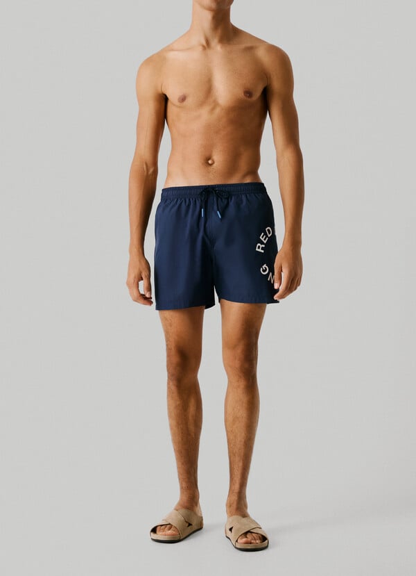 CIRCULAR LOGO BERMUDA SWIM SHORTS