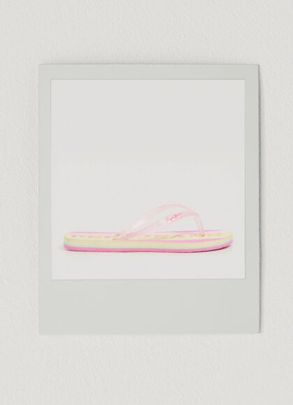 THREE-POINT BEACH FLIP FLOPS WITH GLITTER DETAILS