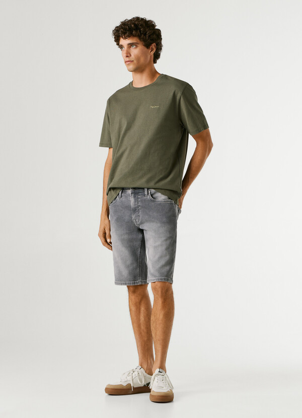 SLIM FIT DENIM BERMUDA SHORTS