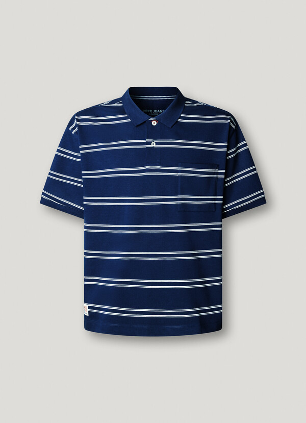 WIDE FIT STRIPED POLO