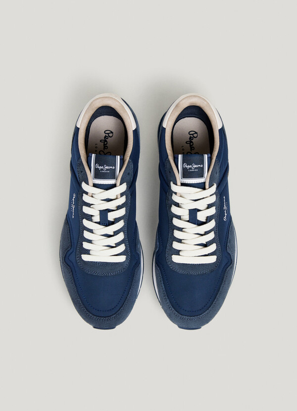 HAILON - LEATHER TRAINERS WITH SUEDE DETAILS 