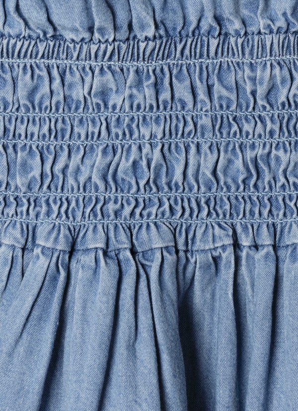 DENIM STRAPPY MINI DRESS