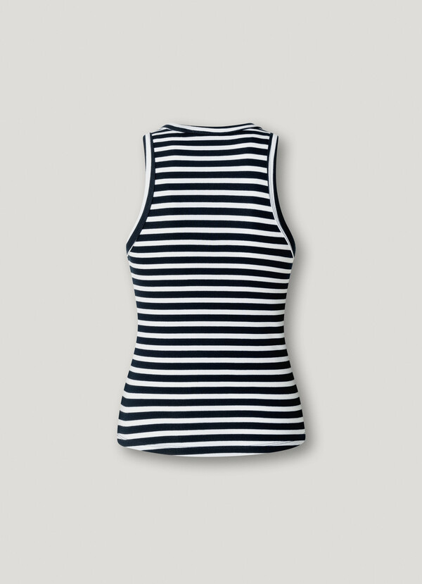 STRIPED RIBBED TOP