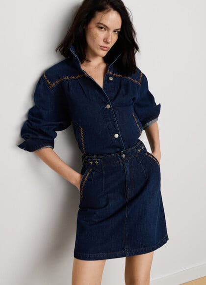 REGULAR FIT DENIM MINI SKIRT
