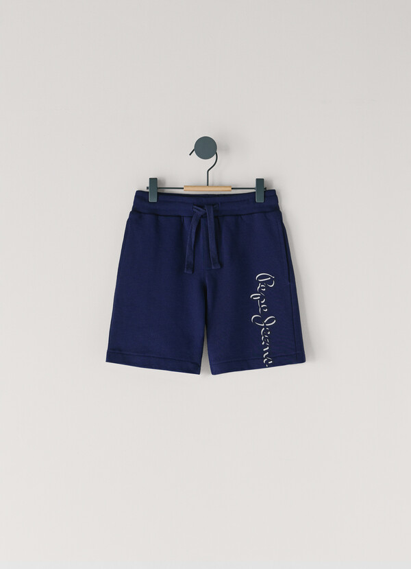 FLEECE SHORTS WITH PRINTED LOGO