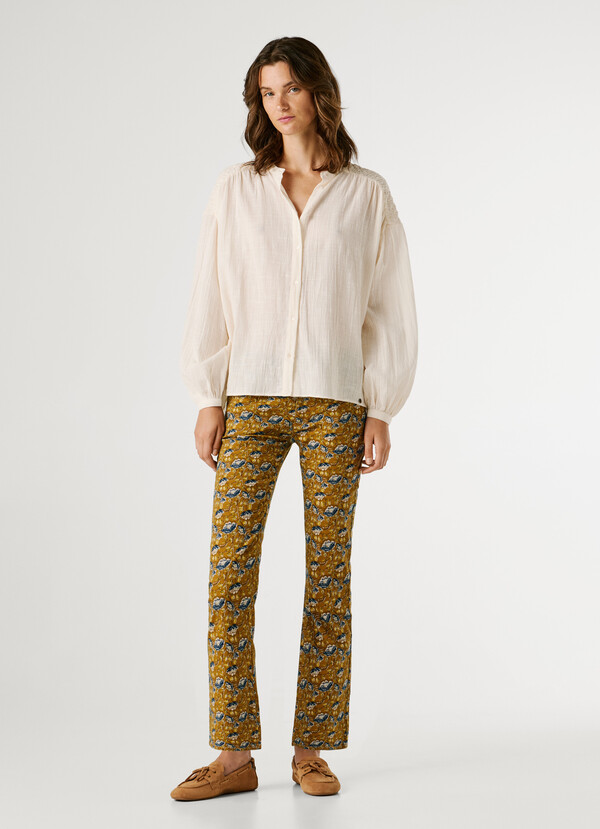 FLUID MAO COLLAR BLOUSE