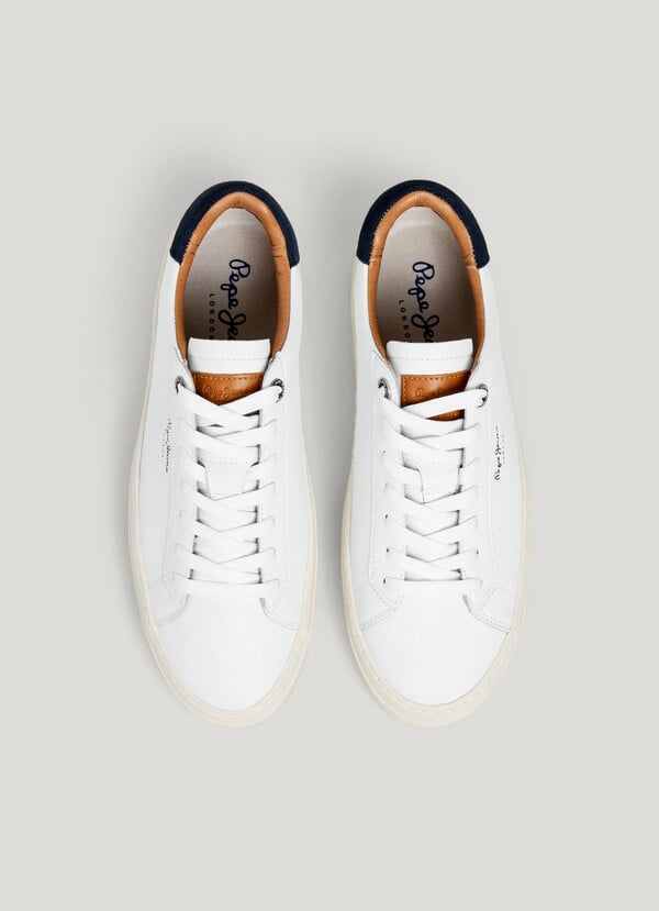 YOGI - LEATHER TRAINERS WITH SUEDE DETAILS 