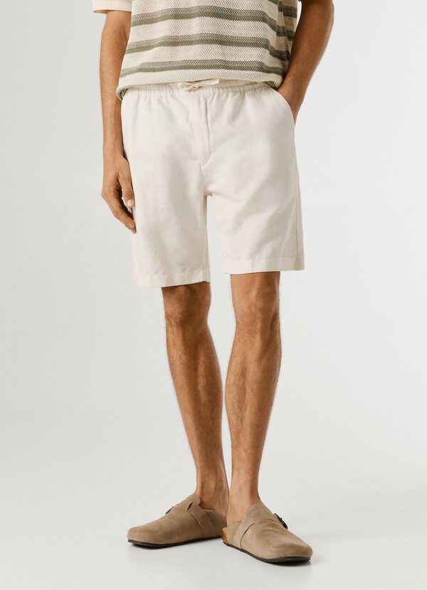 RELAXED FIT LINEN SHORTS