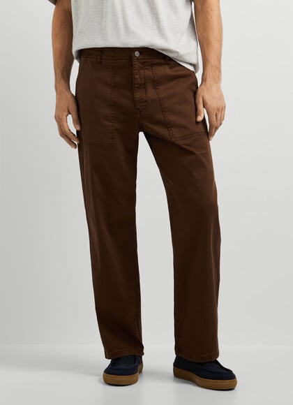 RELAXED FIT TWILL TROUSERS