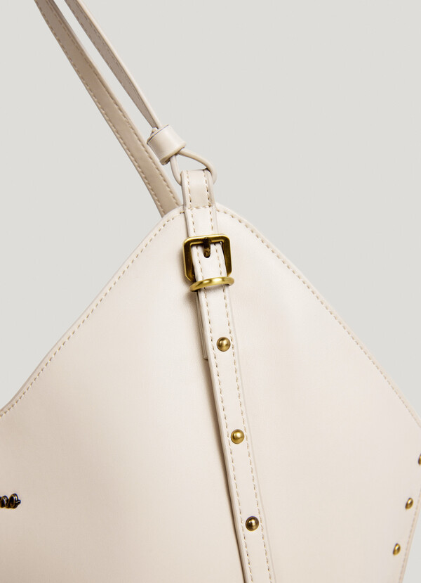 LEATHER EFFECT TOTE BAG WITH STUDS