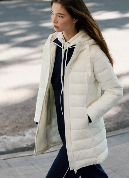 LONG PUFFER JACKET WITH HOOD